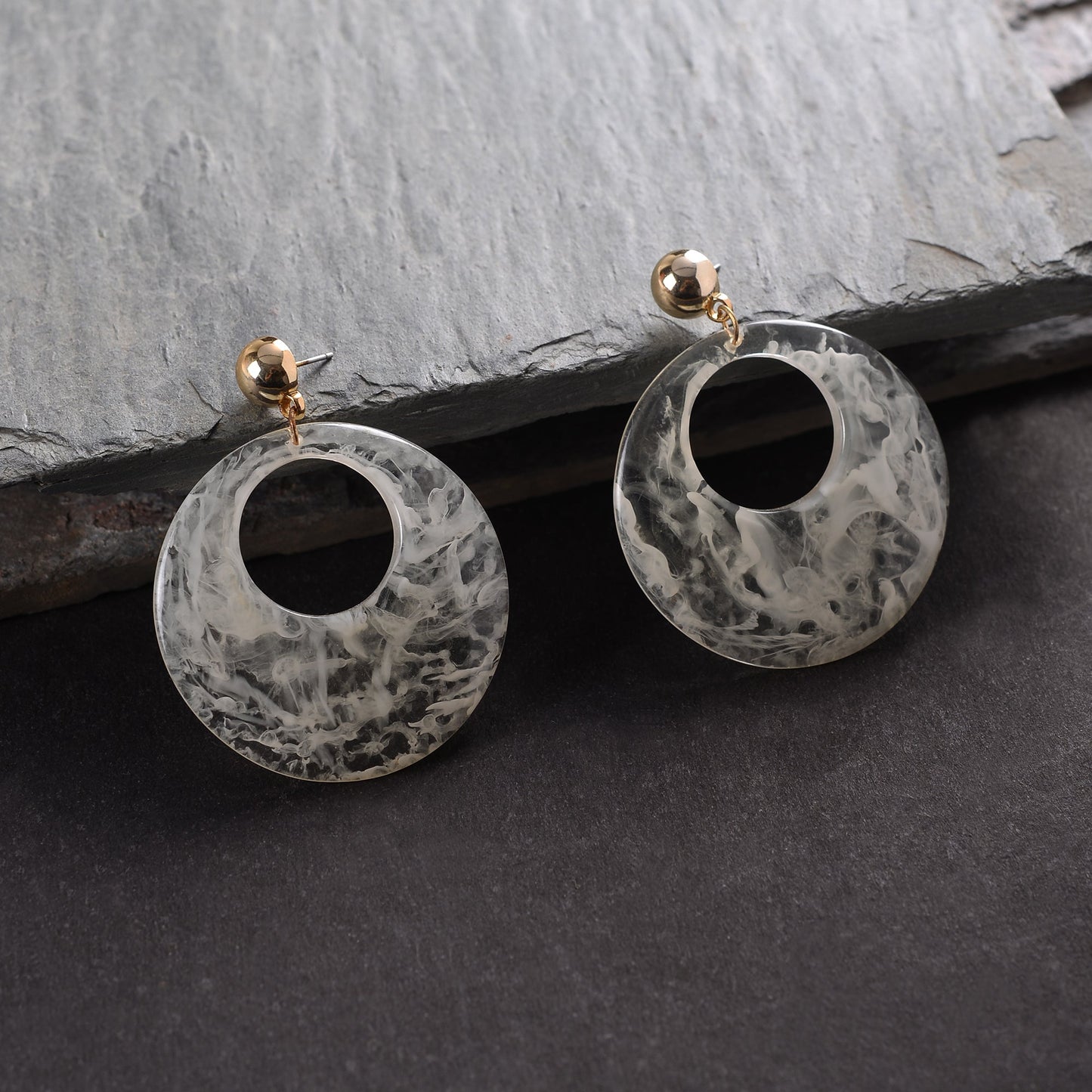 Cloud glow- orbicular shape Dangler earrings