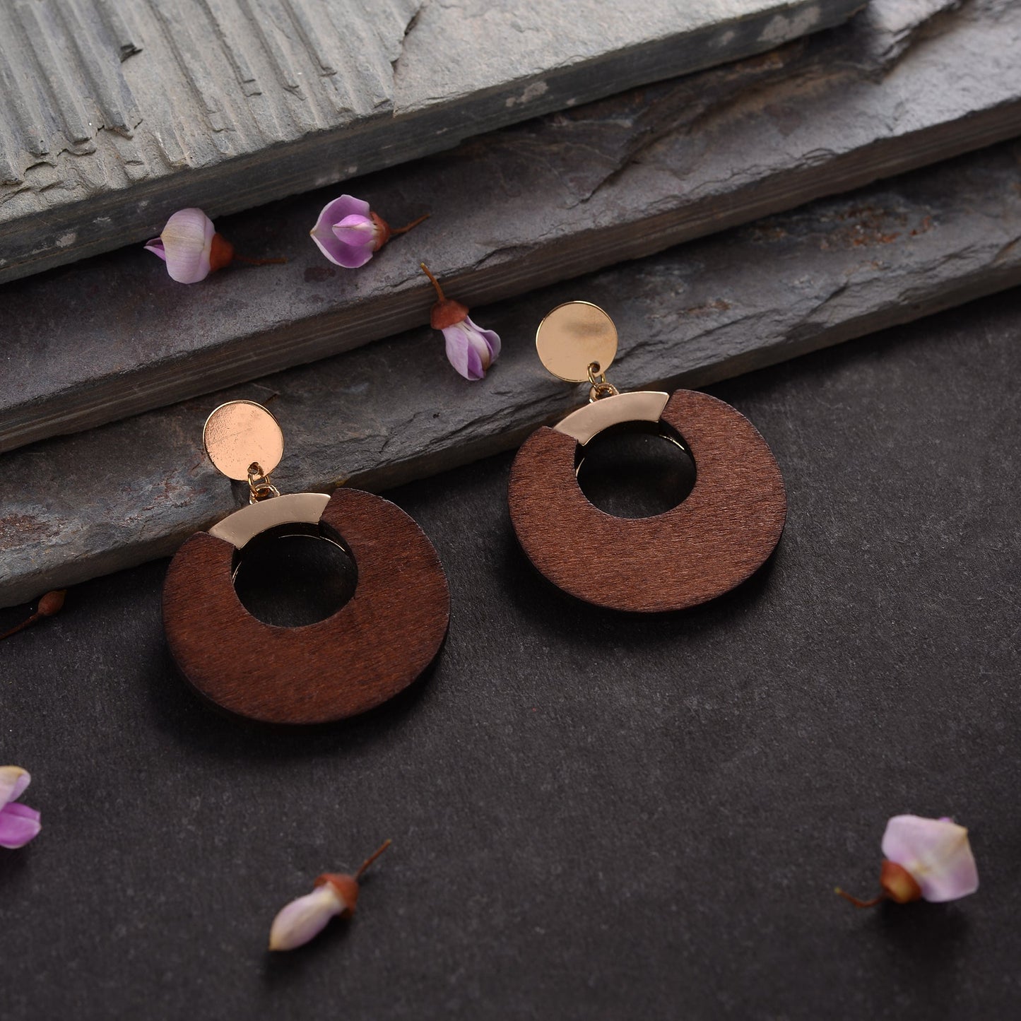 Boho Beat- Wooden dangler earrings