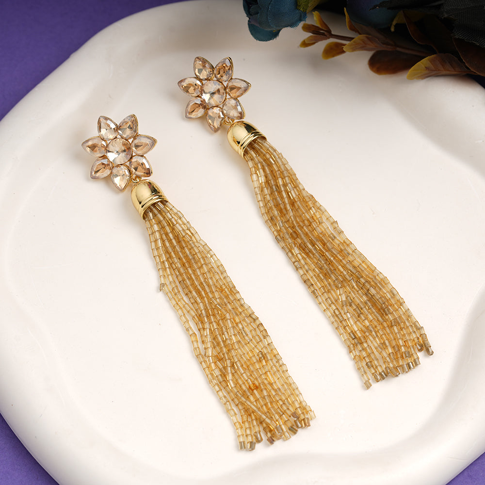 Golden Gleam- Beaded dangler earrings