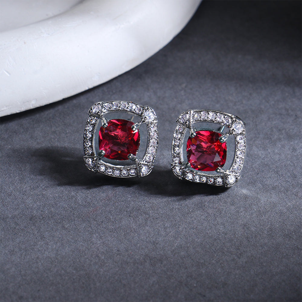 Orbelle- Stone studded stud earrings