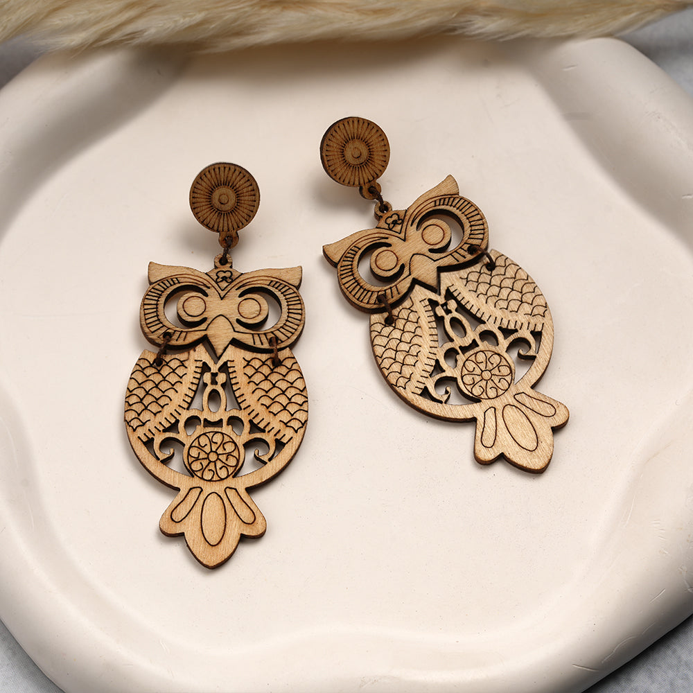 Awesome owl- Owl shpaed dangler earrings