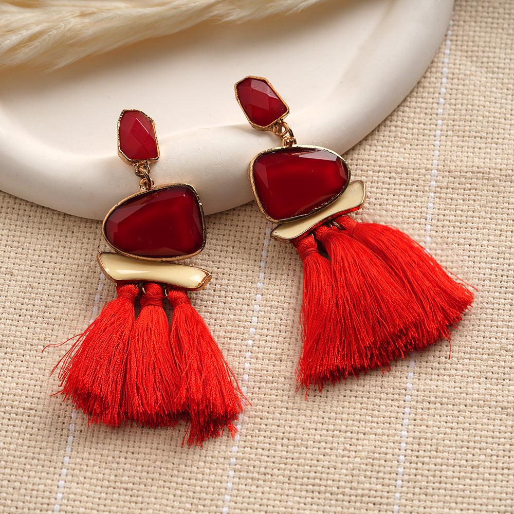 Haven Thread- Beaded thread dangler earrings