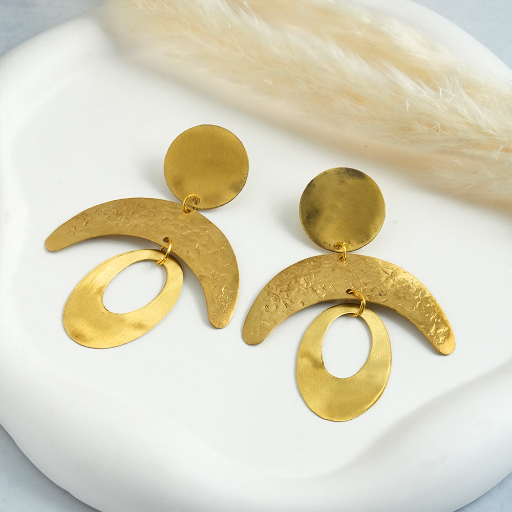 Golden Arc- Dangler Earrings