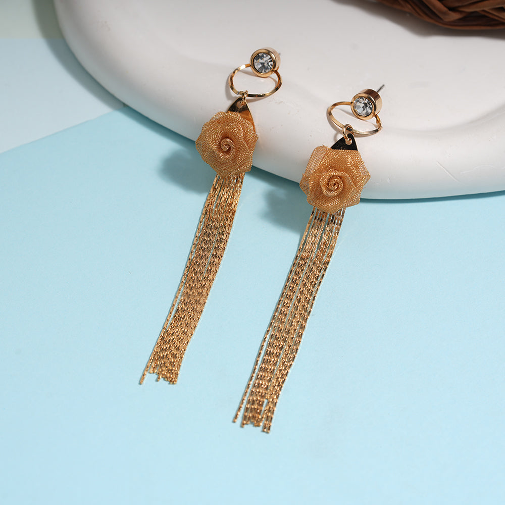 Solar Circle- Stone studded dangler earrings