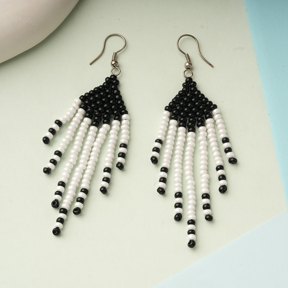 Golden Bead- Beaded dangler earrings