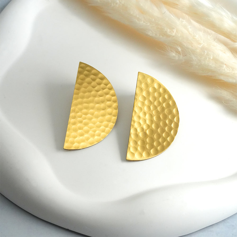Golden Moon- Golden Stud Earrings