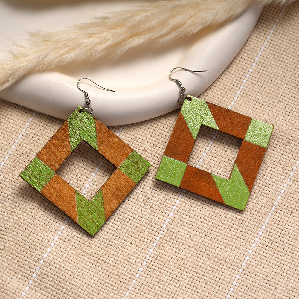 Wildwood Thread- Wooden dangler earrings