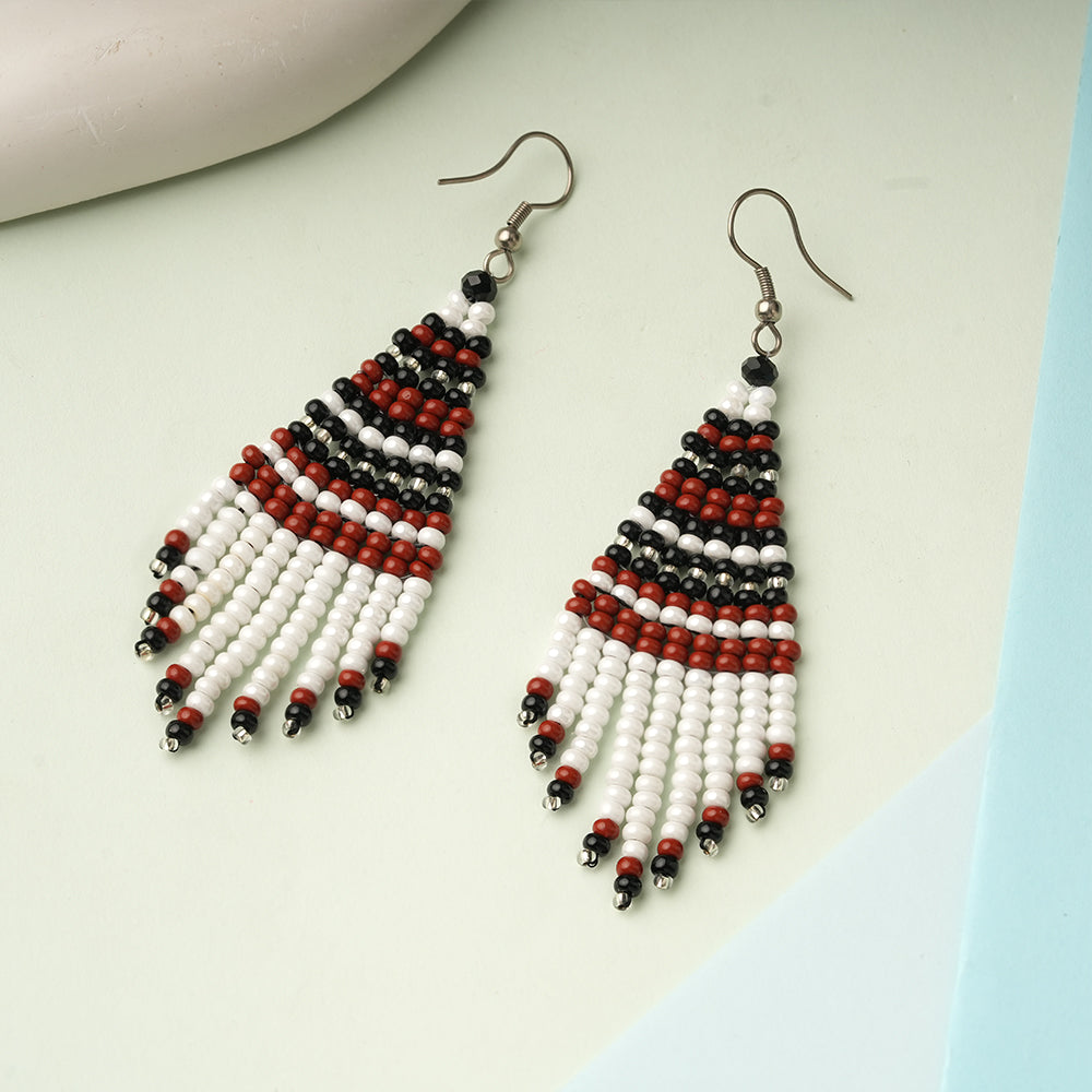 Color Verse- Beaded strand dangler earrings