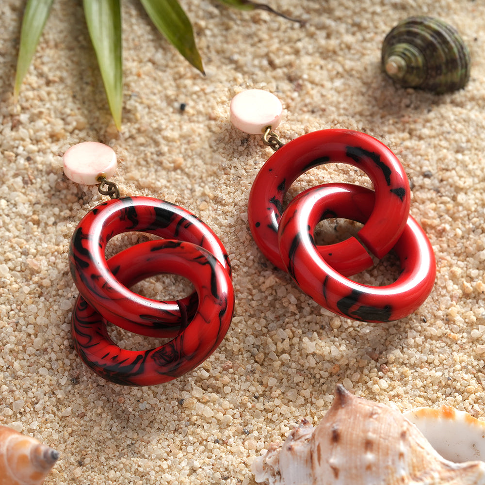 Scarlet Loop- Dangler Earrings