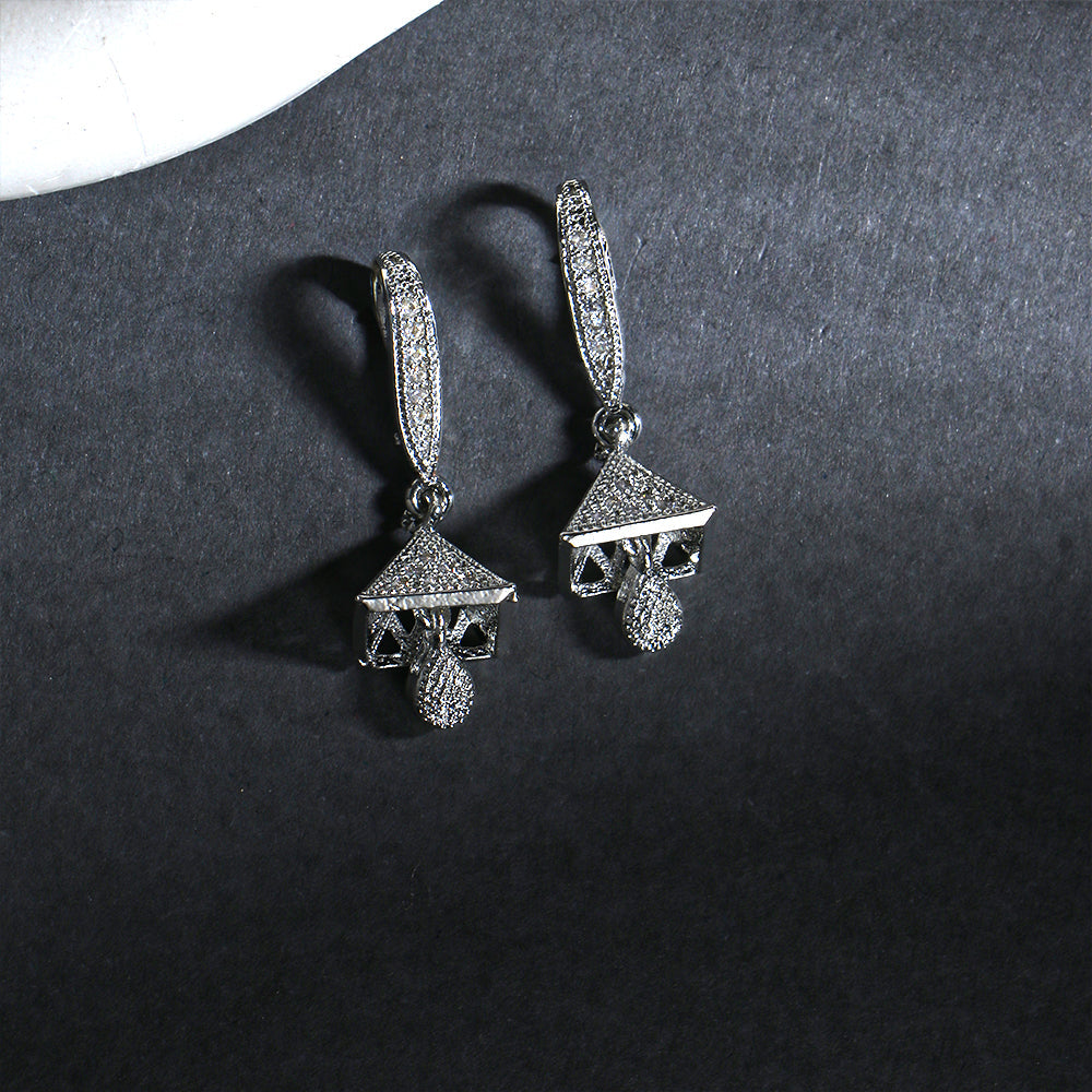 Noira- Stone studded dangler earrings