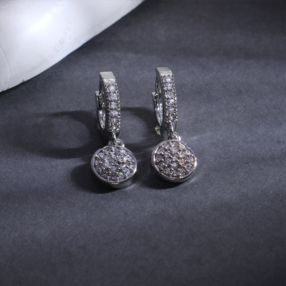 Lunor- Stone studded dangler earrings