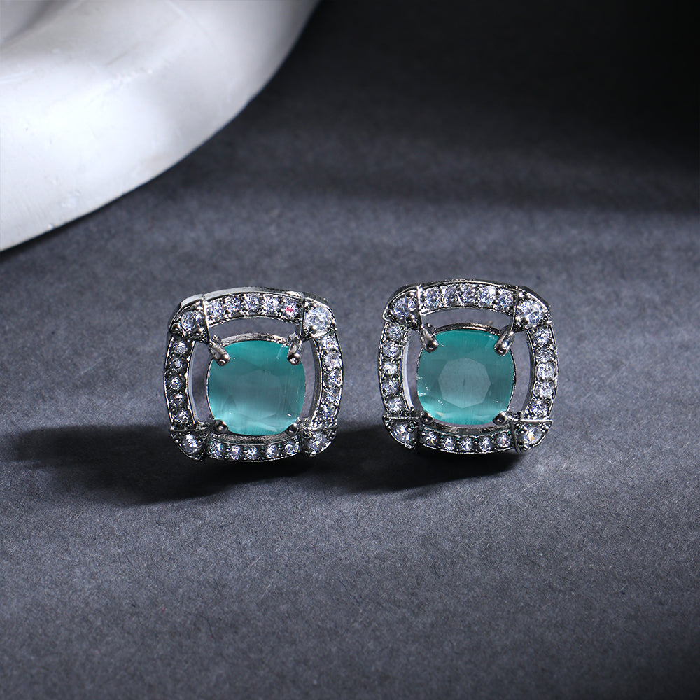 Halo Drift- Stone studded stud earrings