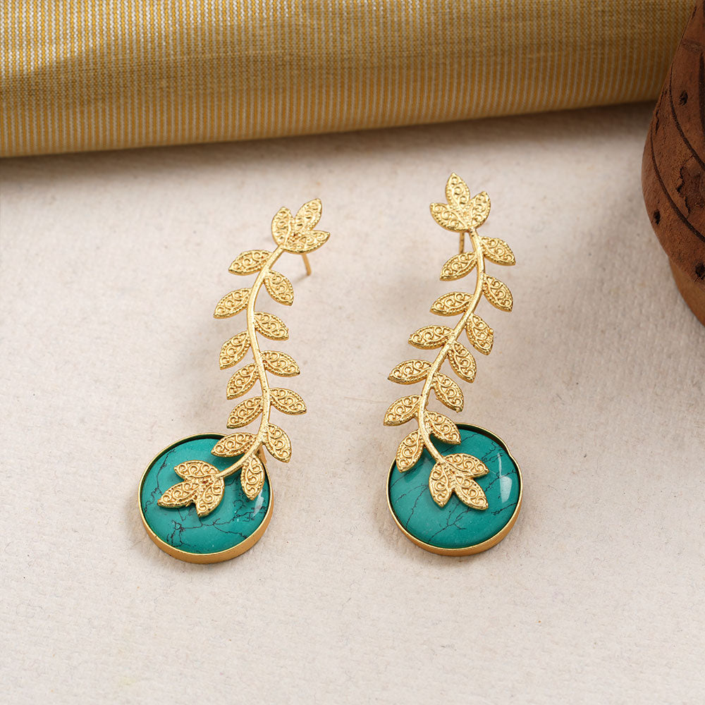 Ashvi- Stone Studded Stud Earrings(Sky Blue)