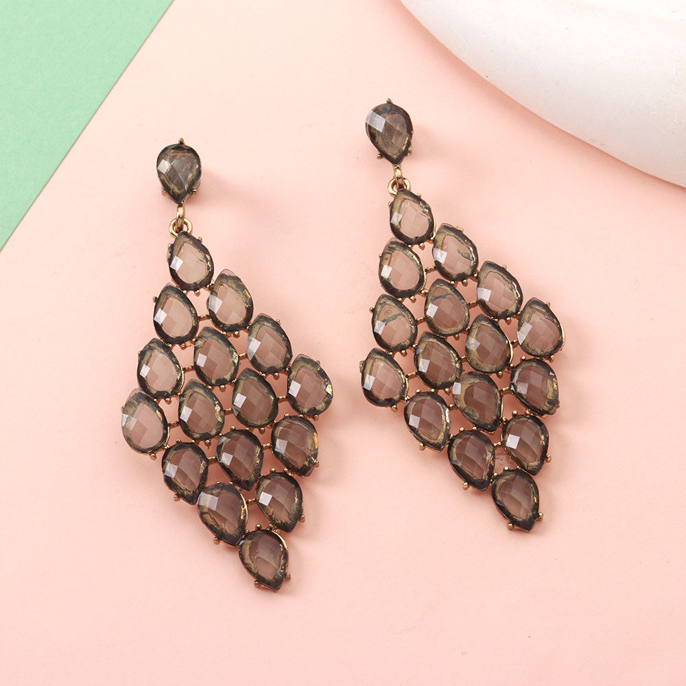 Bubble Beads- Bead Rhombus Dangler Earrings