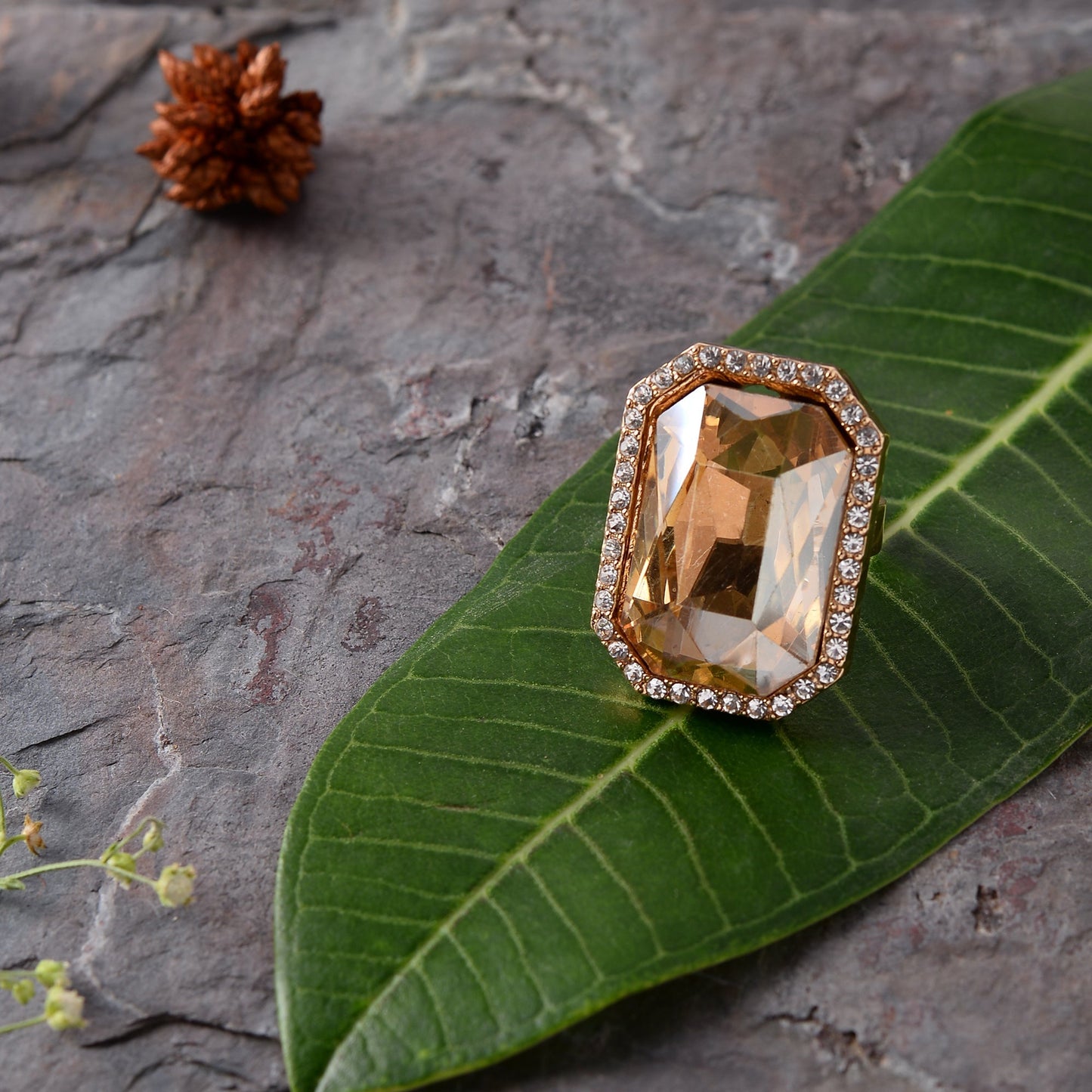 Auric Glow- Stone studded ring
