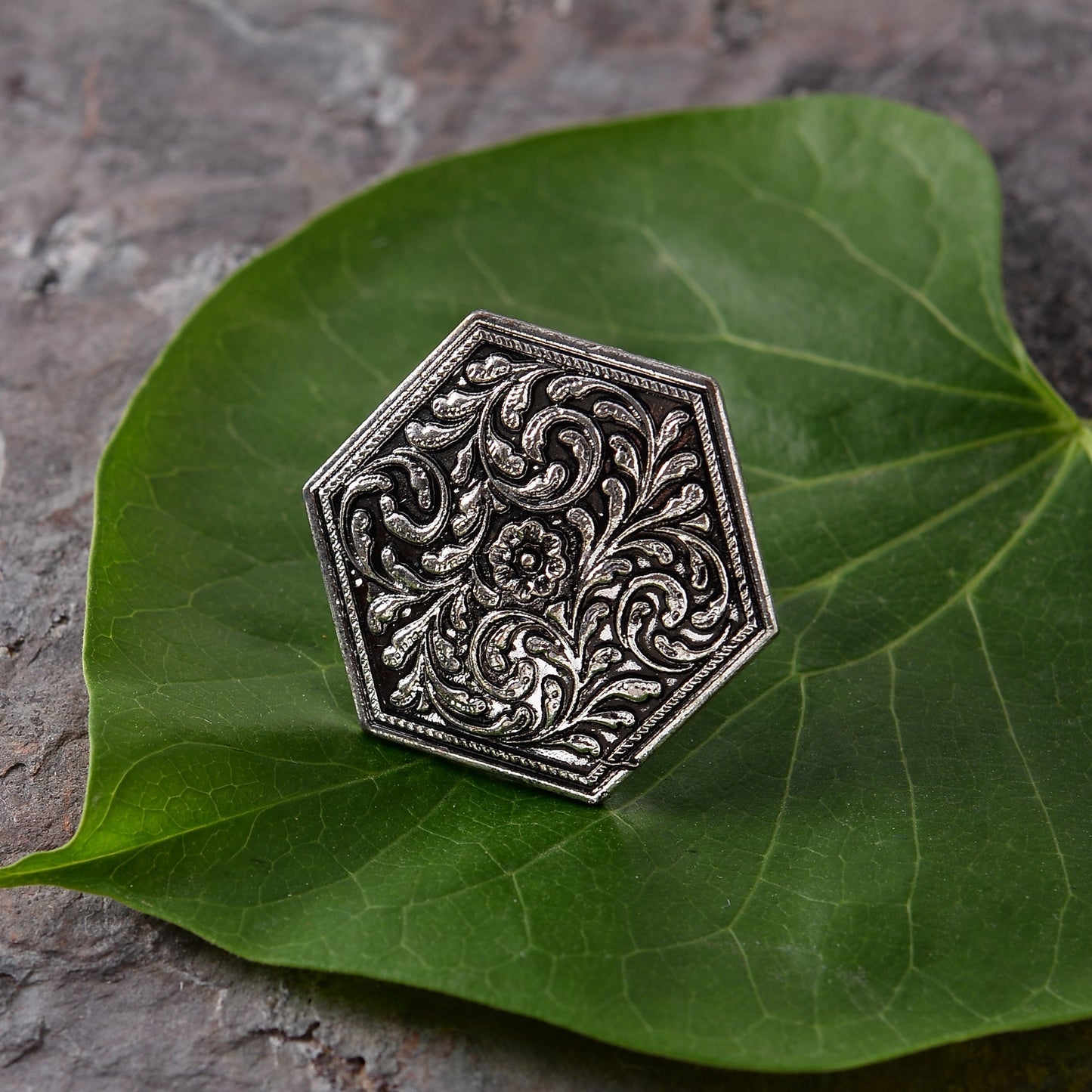 Kokila- Silver oxidised ring