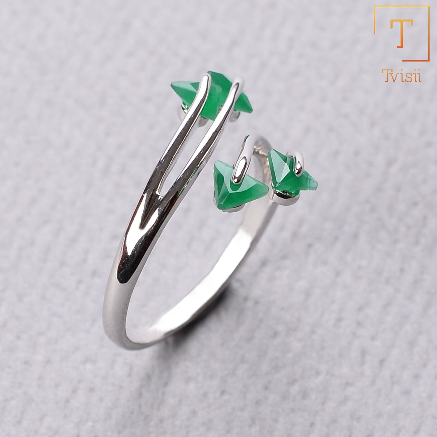 Subtle Radiance- Stone studded metal ring
