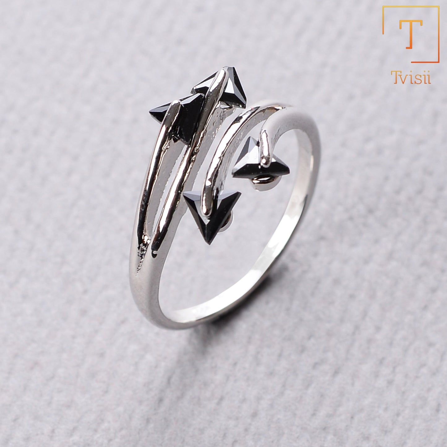 Subtle Radiance- Stone studded metal ring