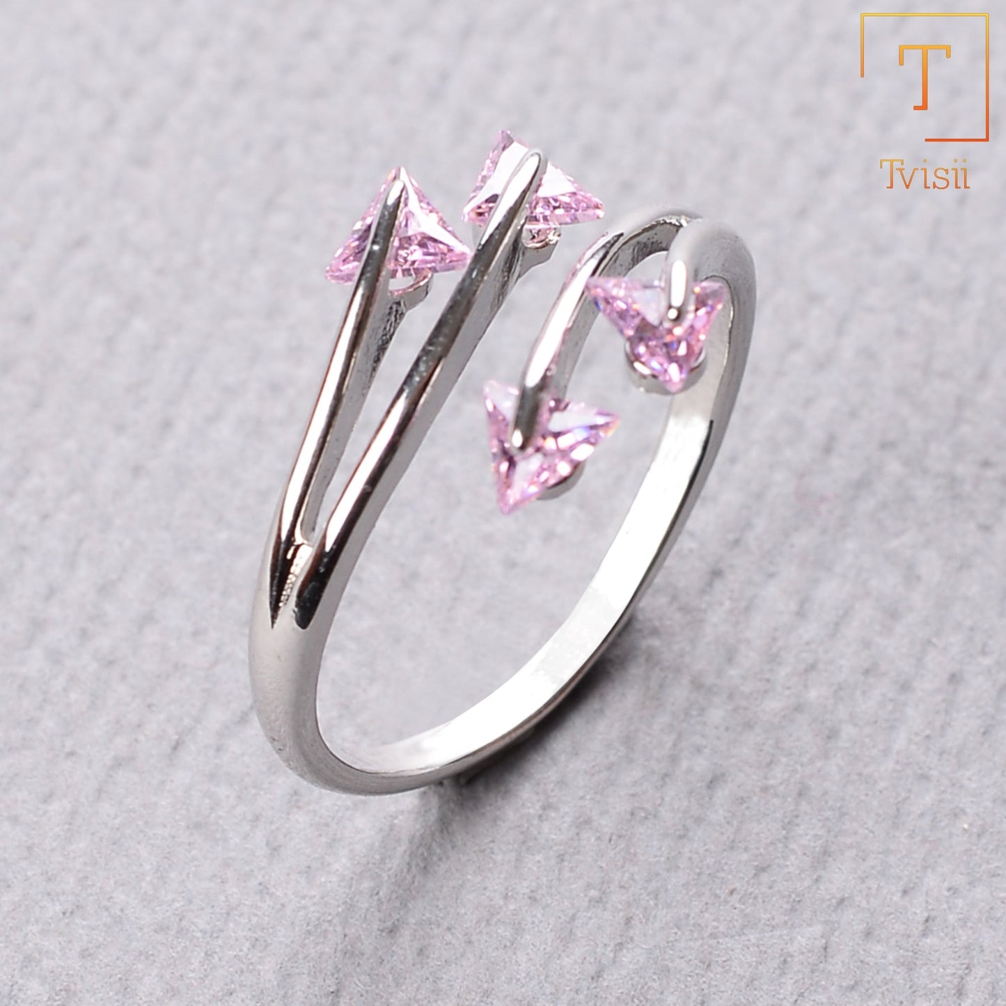 Subtle Radiance- Stone studded metal ring