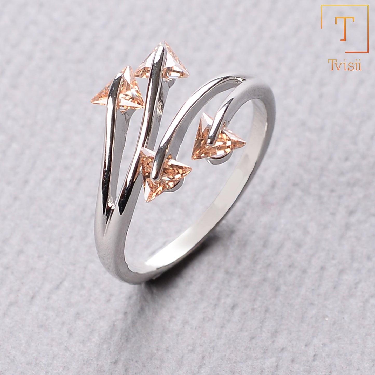 Subtle Radiance- Stone studded metal ring