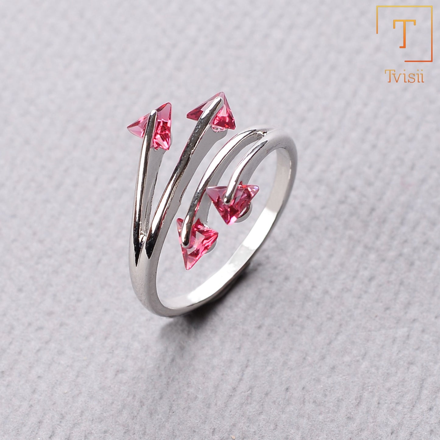 Subtle Radiance-- Stone studded metal ring