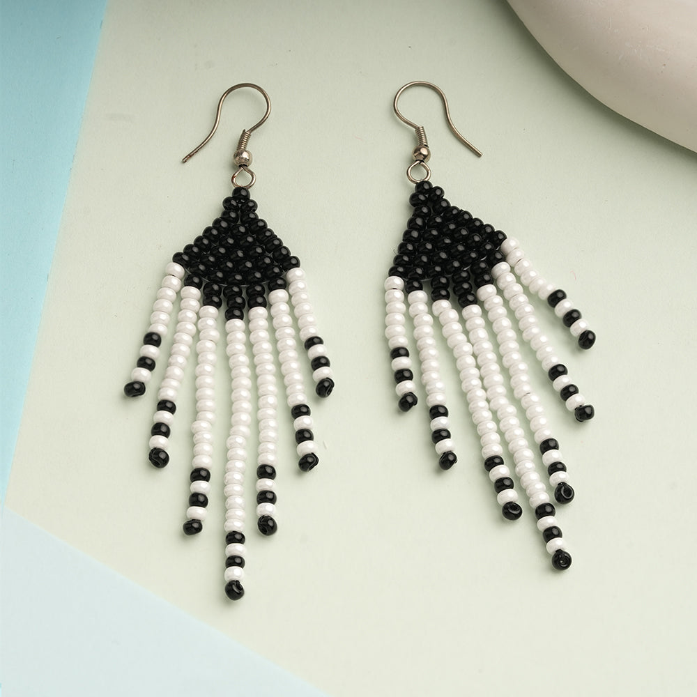 Golden Bead- Beaded dangler earrings