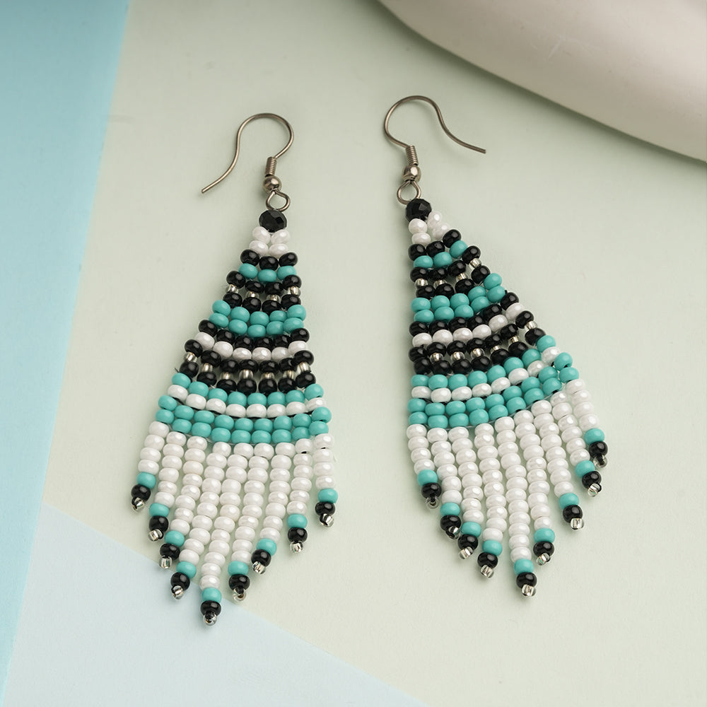 Color Verse- Beaded strand dangler earrings