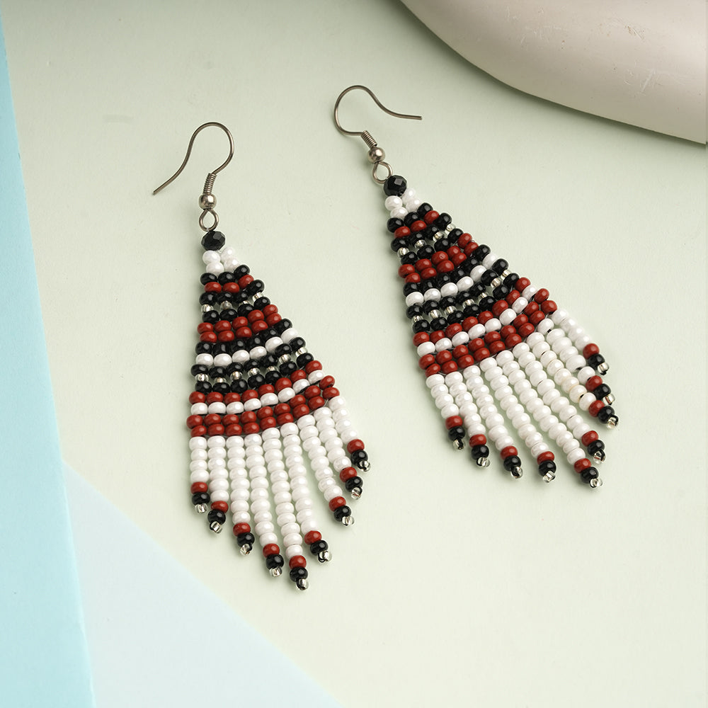 Color Verse- Beaded strand dangler earrings