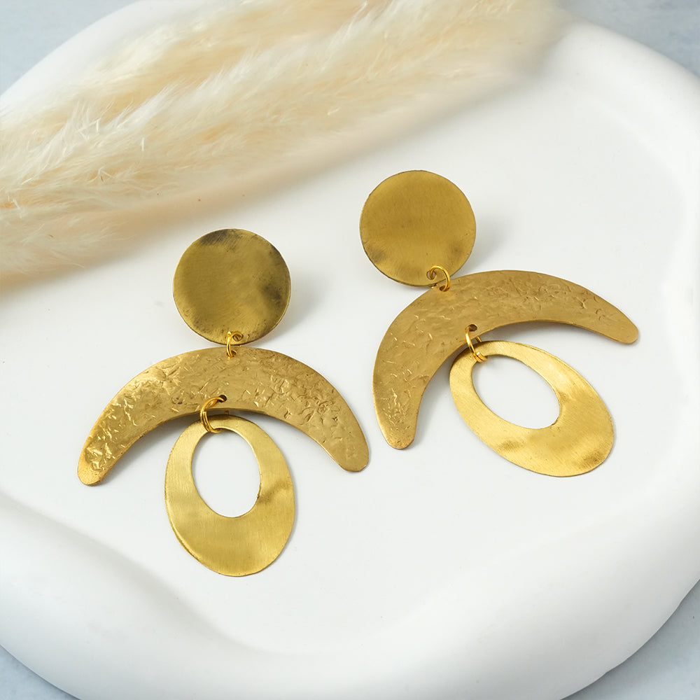 Golden Arc- Dangler Earrings