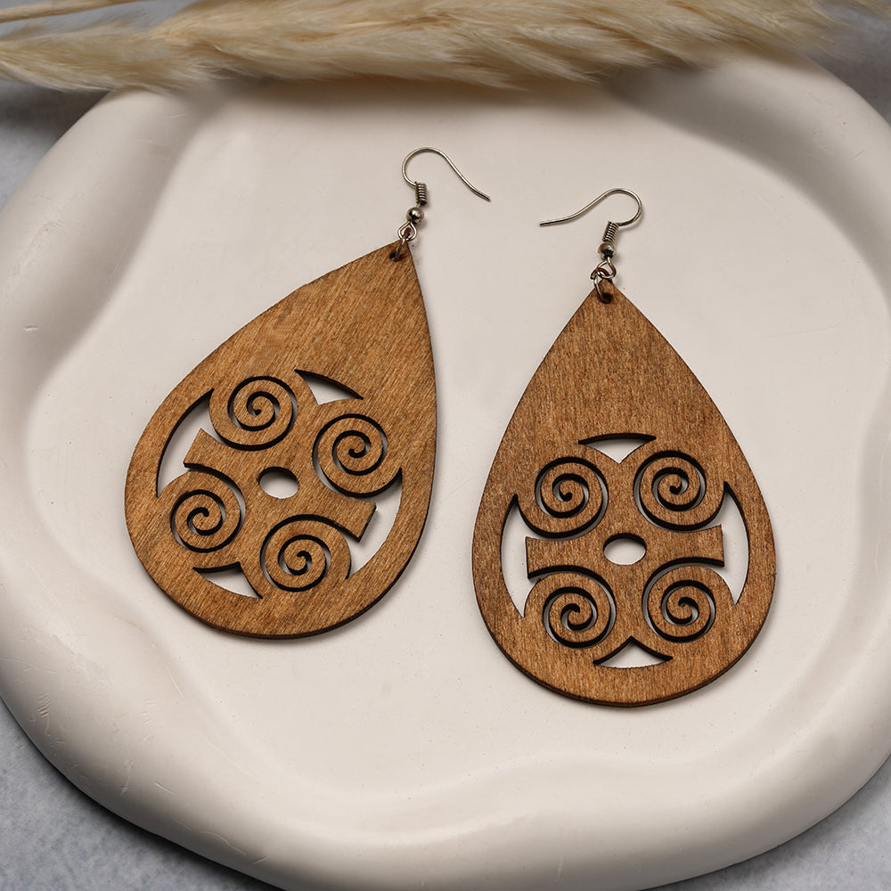 Earth Prowl- Wooden dangler earrings