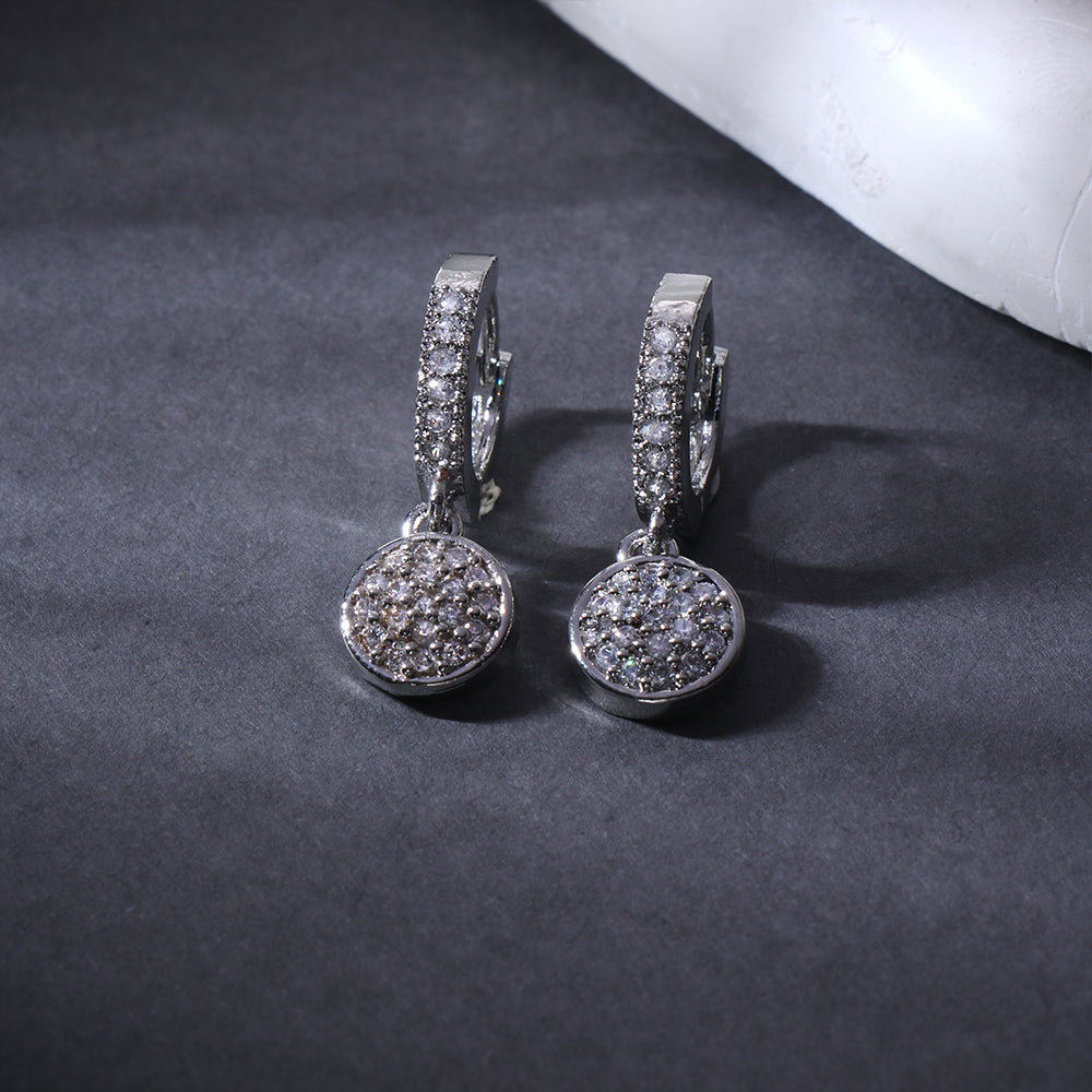 Lunor- Stone studded dangler earrings