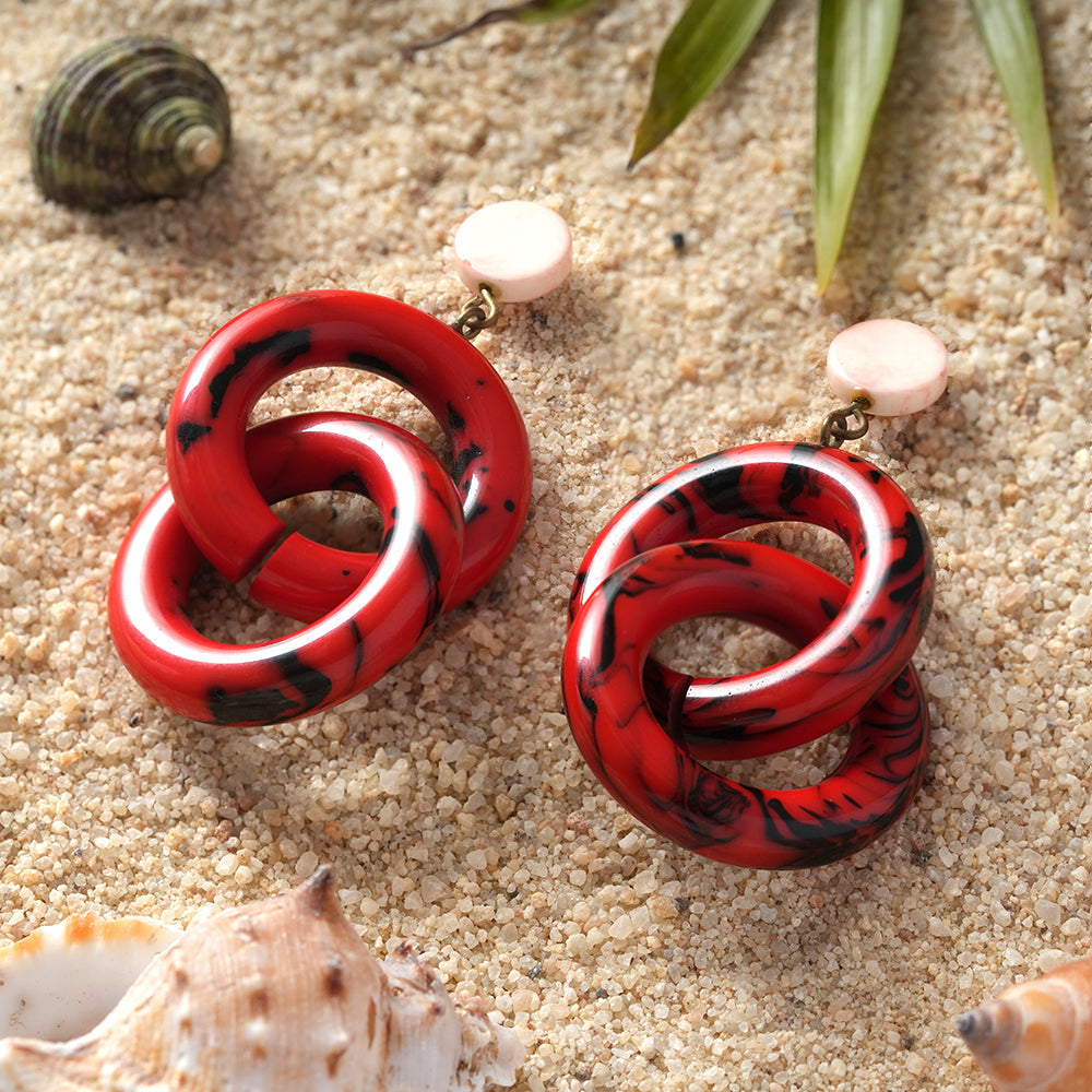 Scarlet Loop- Dangler Earrings