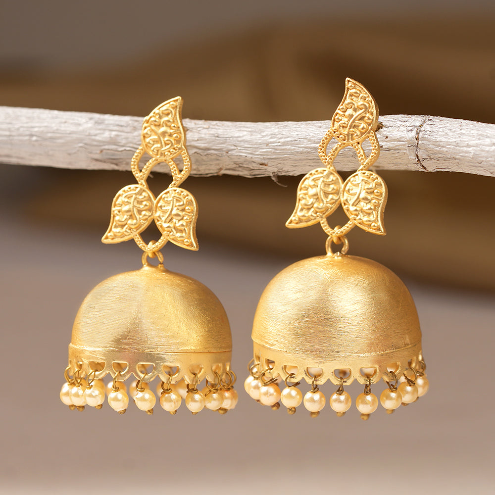 Aparna- Hanging Pearls Jhumka Earrings