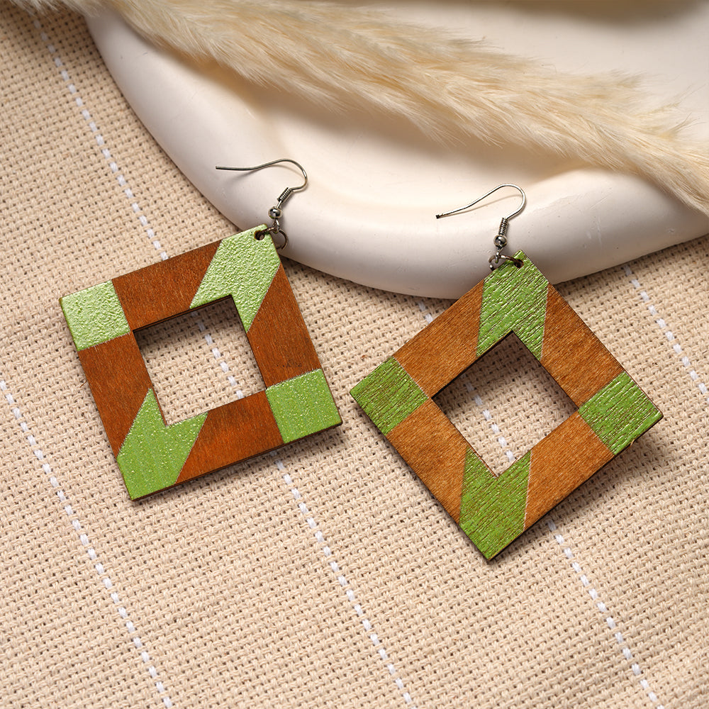 Wildwood Thread- Wooden dangler earrings