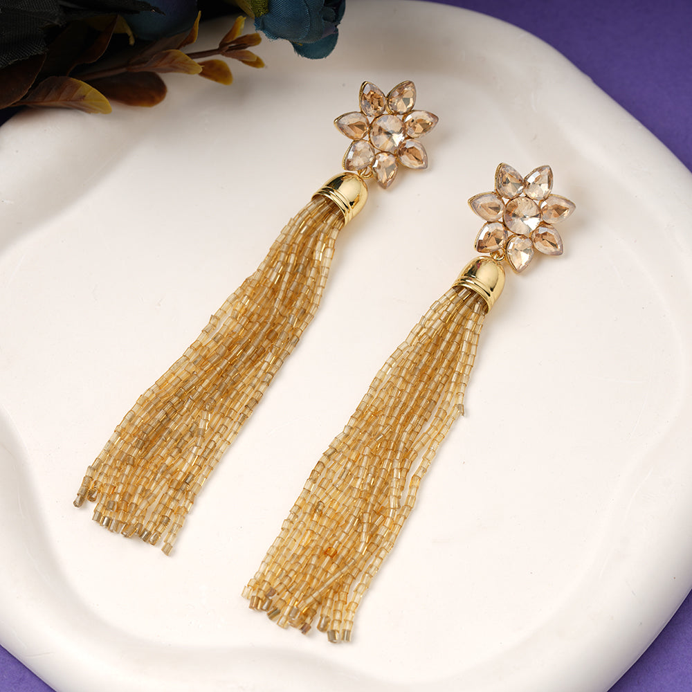 Golden Gleam- Beaded dangler earrings