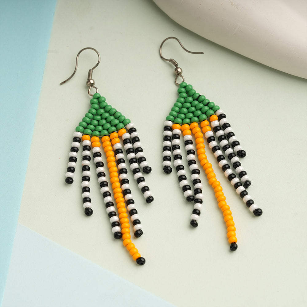 Dew Thread- Beaded dangler earrings