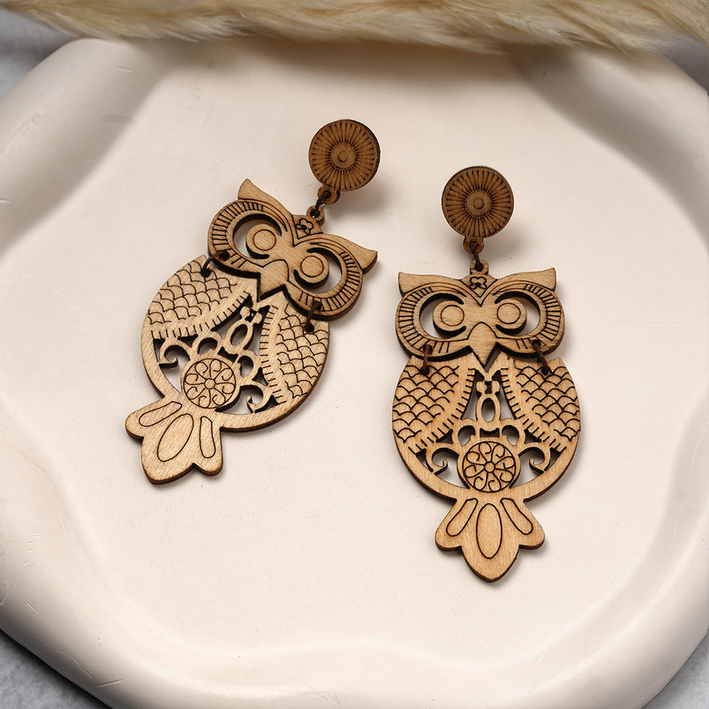 Awesome owl- Owl shpaed dangler earrings