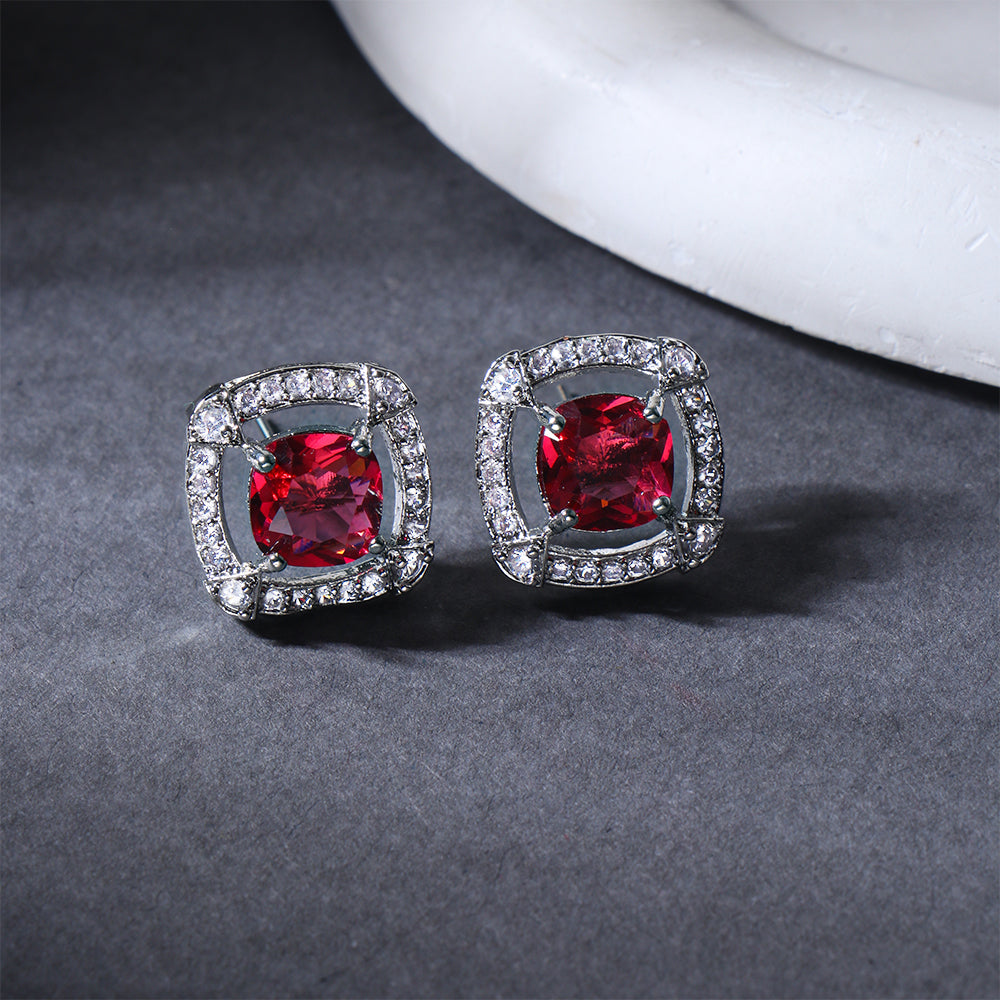 Orbelle- Stone studded stud earrings