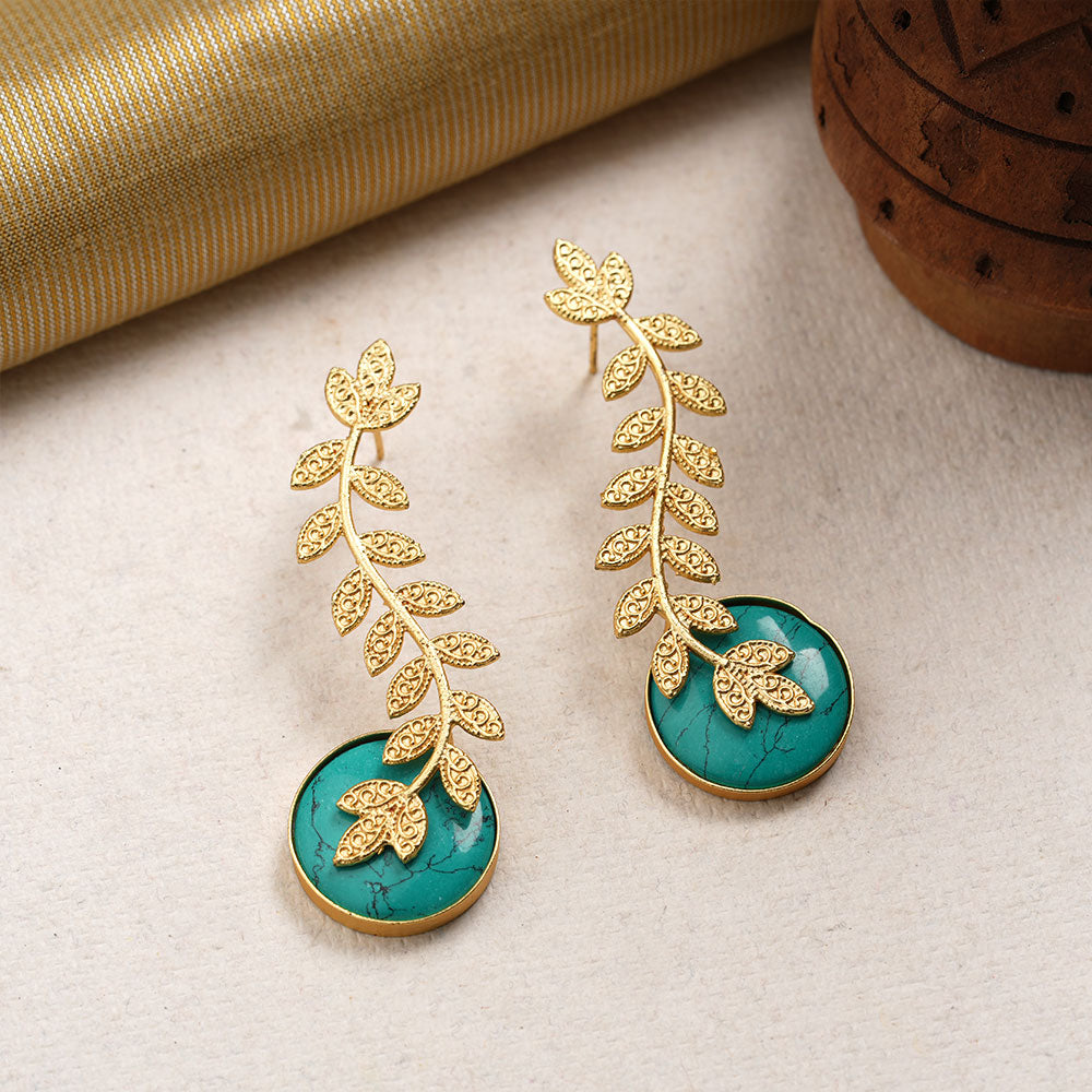 Ashvi- Stone Studded Stud Earrings(Sky Blue)