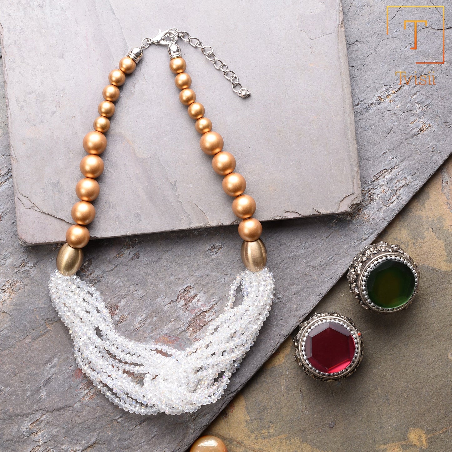 Colour Storm- Beaded Statement Neckpiece
