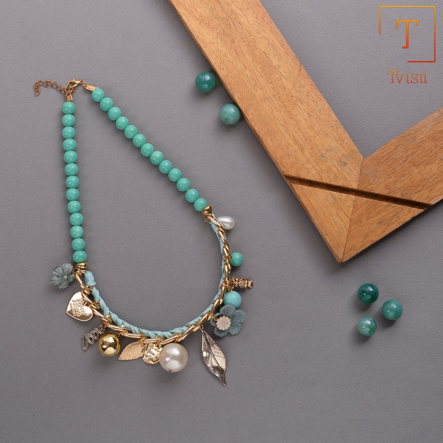Aura Burst- Charm Studded Beaded Neckpiece