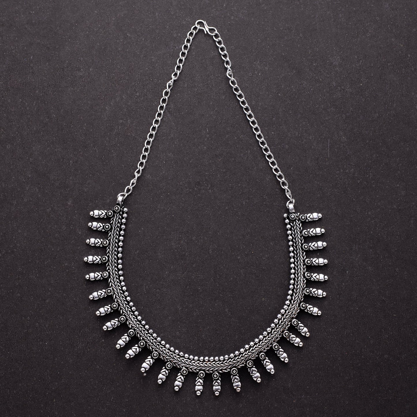 Vanya- Silver toned brass Necklace