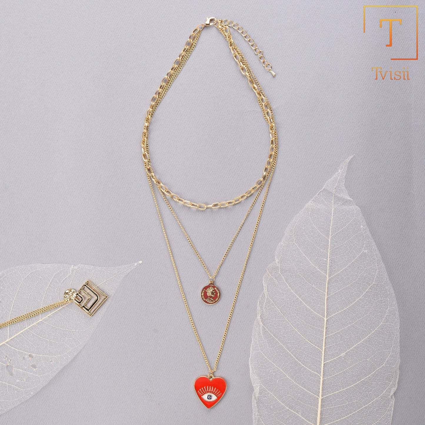 Golden Drift- golden minimal layered necklace