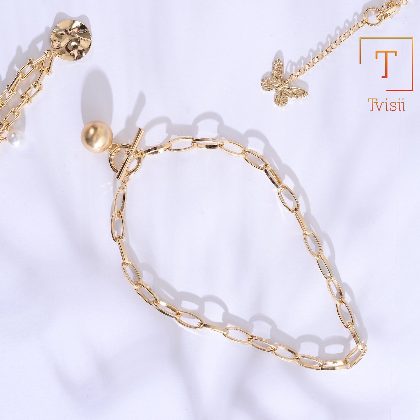 Gilded Dawn- golden minimal layered necklace