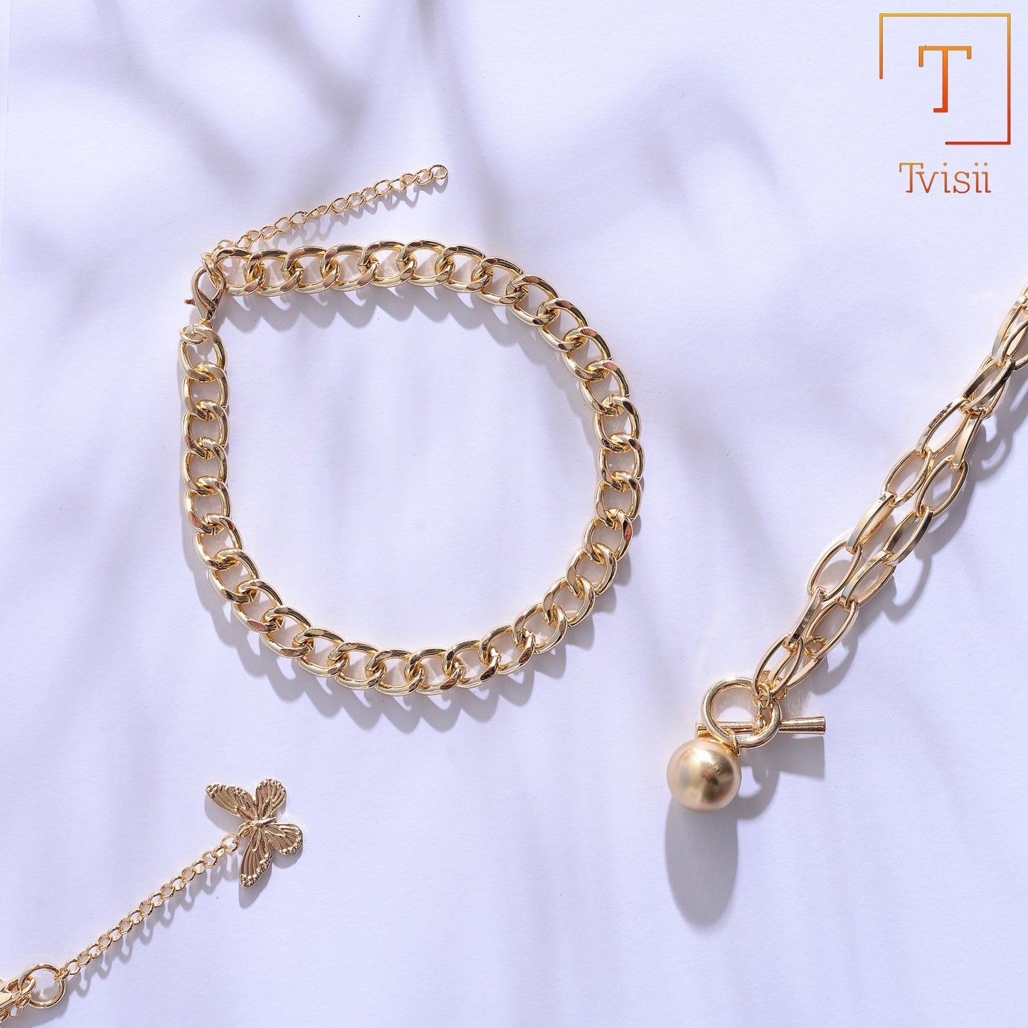 Forest Gleam- golden minimal layered necklace