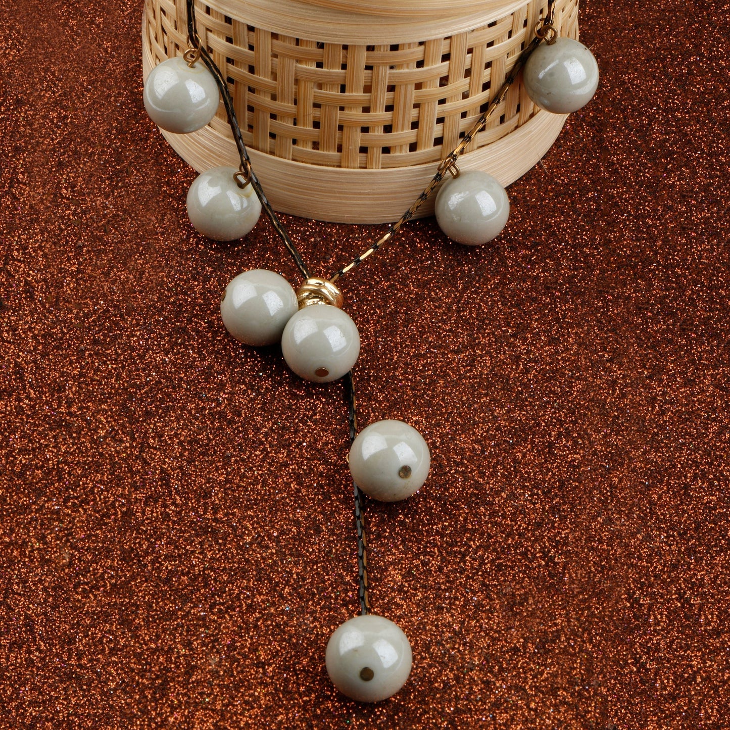 Golden Pop- Bead Studded Neckpiece