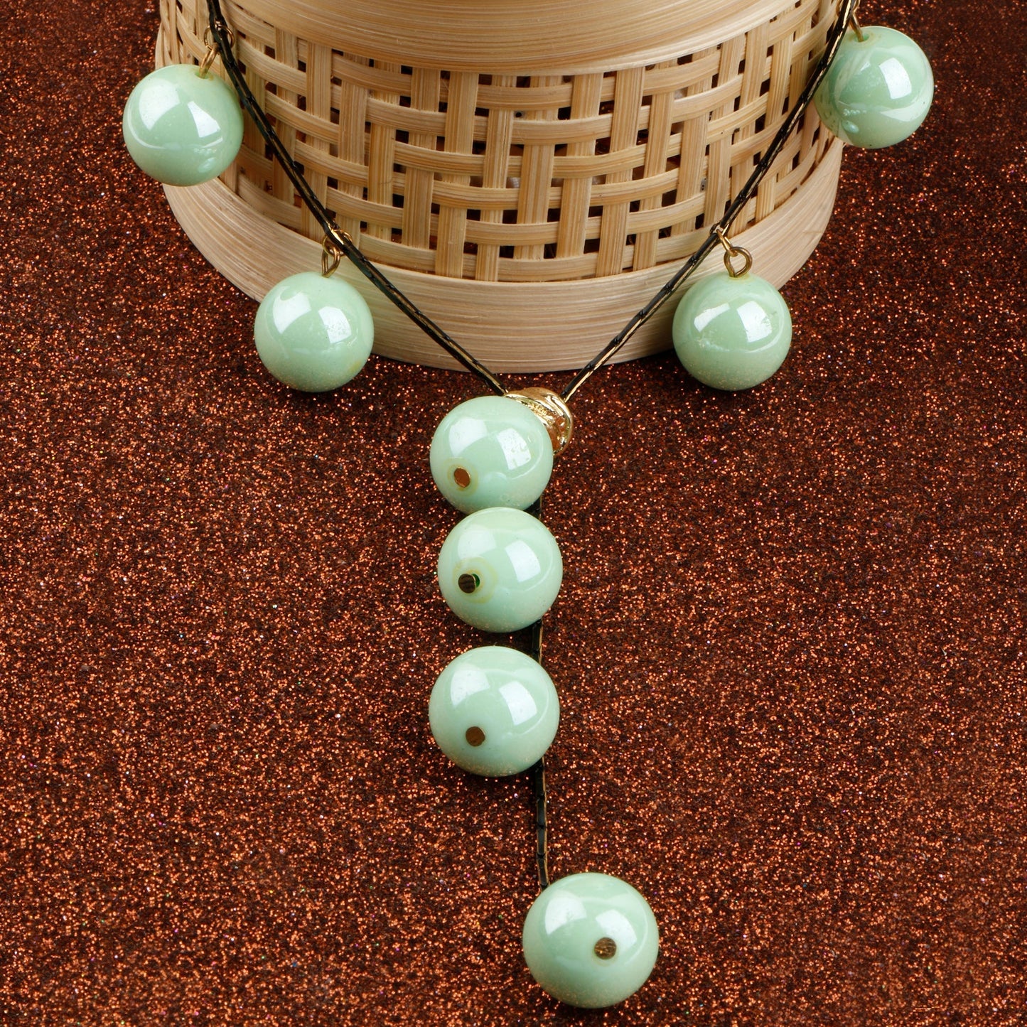 Golden Pop- Bead Studded Neckpiece