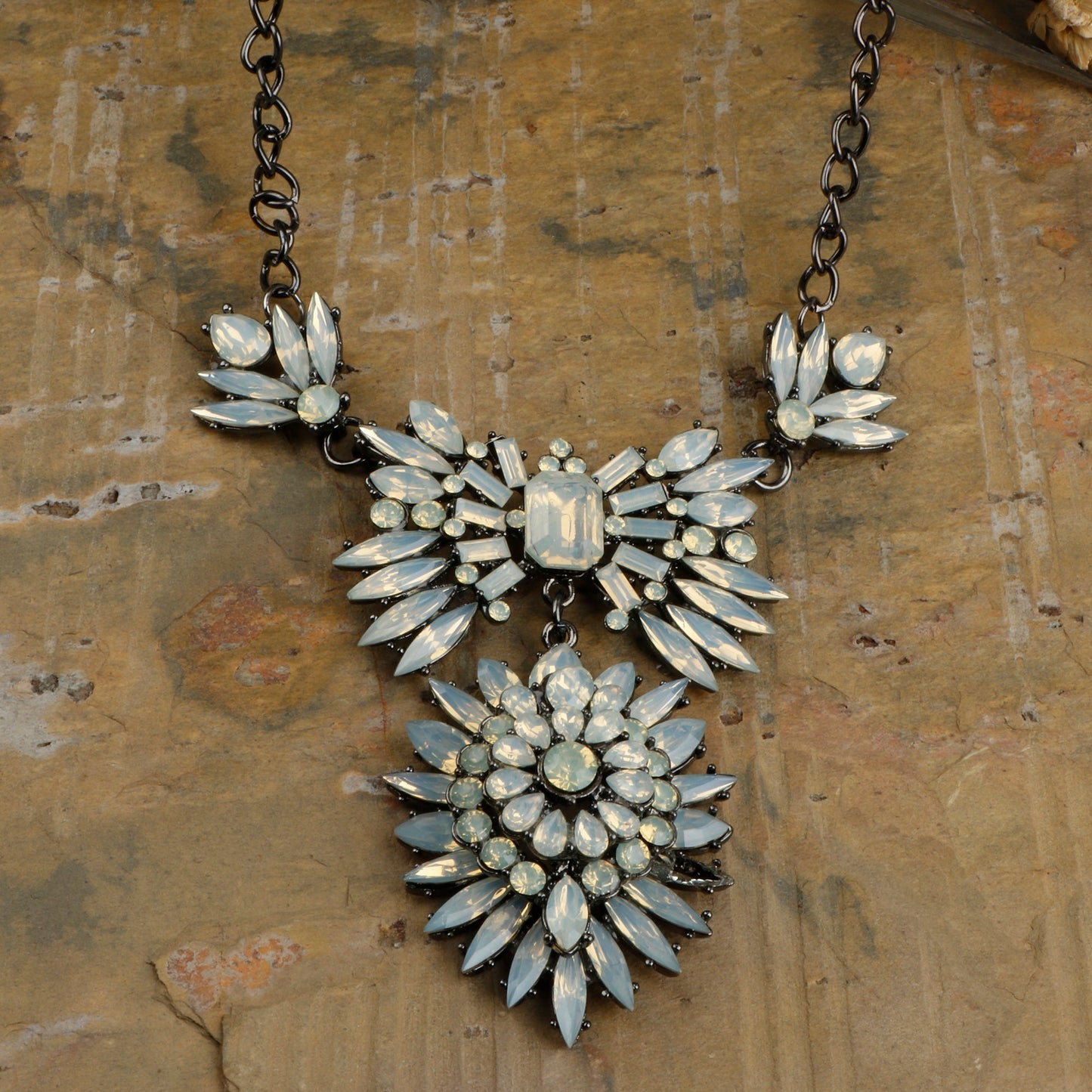 Formed Light- Stone studded statement neckpiece