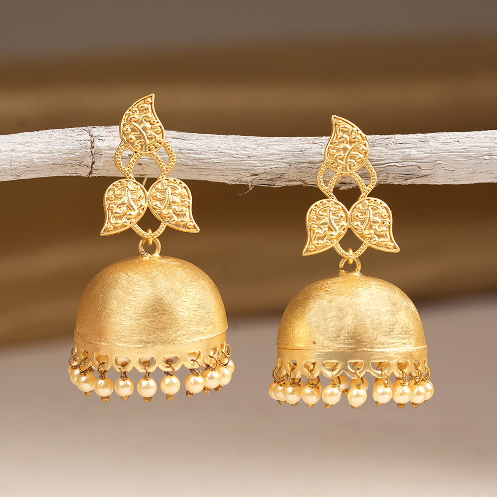 Aparna- Hanging Pearls Jhumka Earrings