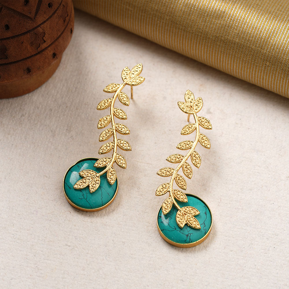 Ashvi- Stone Studded Stud Earrings(Sky Blue)